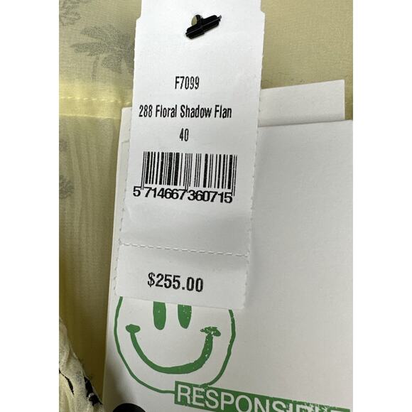 Ganni NWT Women Sz 40 US 8 Yellow Black Milkmaid Dress Floral Coquette Party - Picture 4 of 16